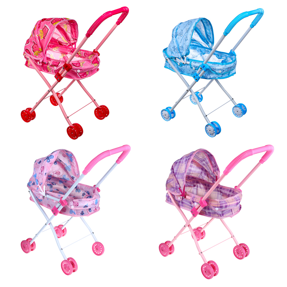 Коляска люлька складная ИГРОЛЕНД, ABS, сталь, полиэстер, 28х54х48см