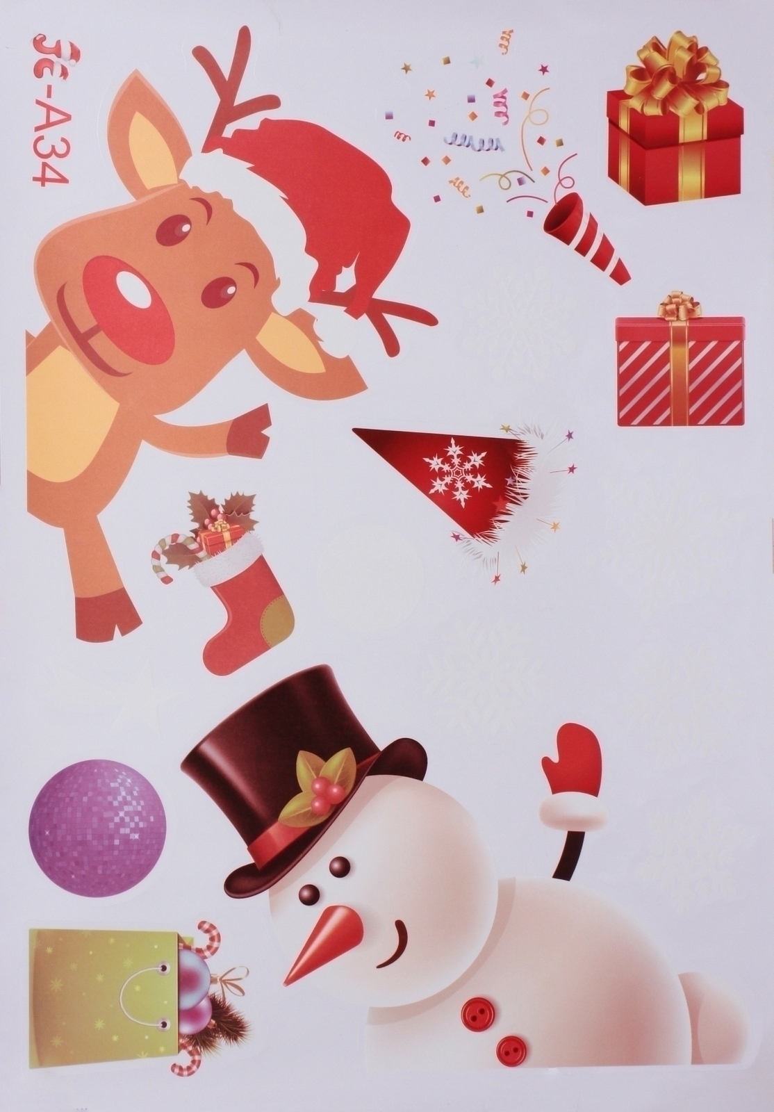 Наклейка на стекло "Новый год!" 50*35 см (диаметр рулона 4 см)