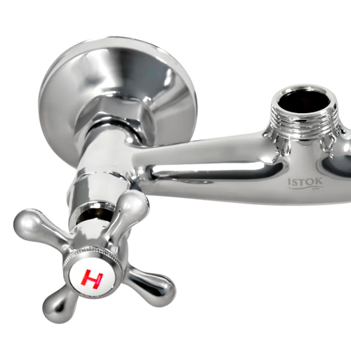 Смеситель для ванны двуручный ISTOK LUXE ECO, тропический душ d 9 см, стойка 103 см, без шланга и лейки