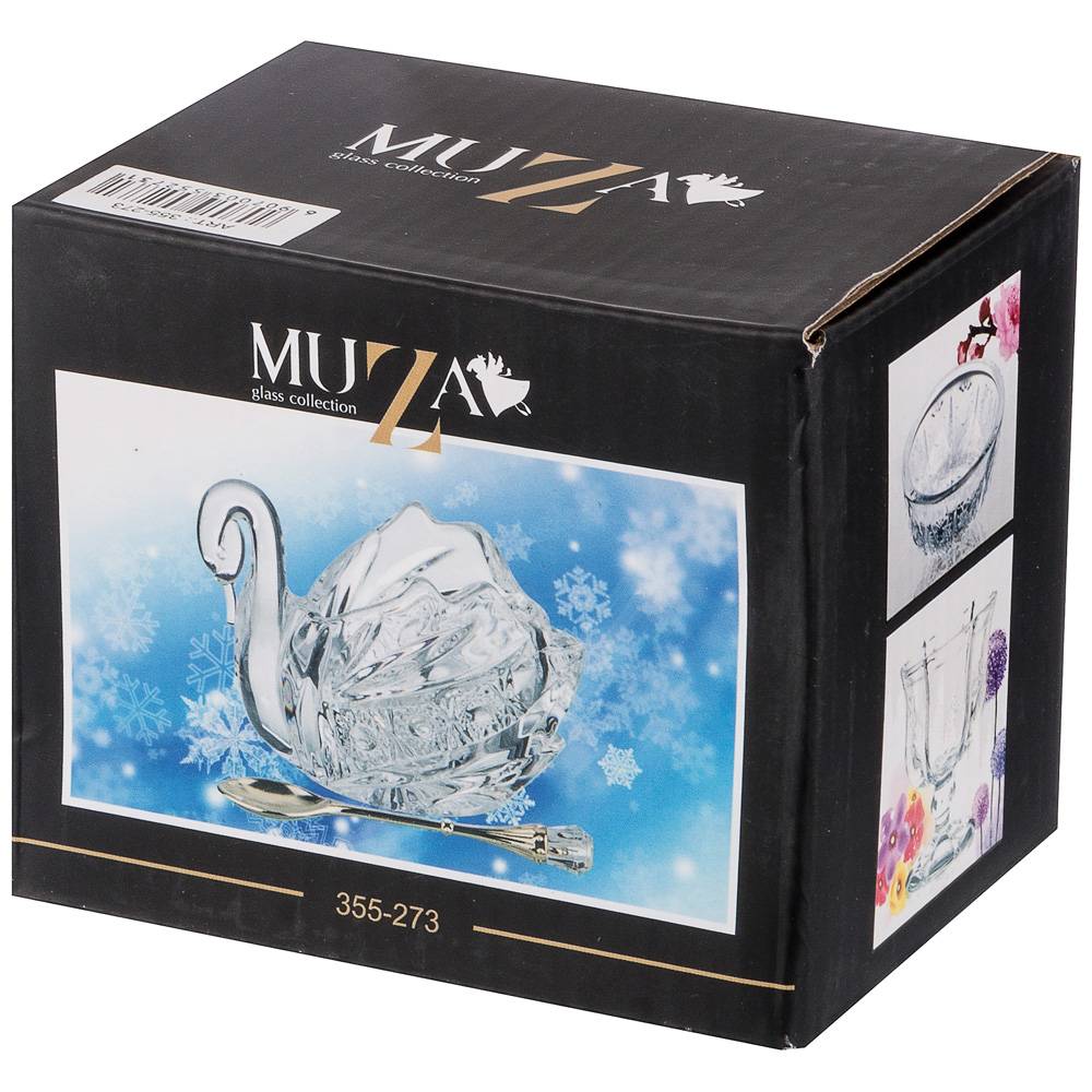 ИКОРНИЦА, MUZA CRYSTAL, С ЛОЖКОЙ 11*7*8, 5 СМ., КОР=48ШТ.