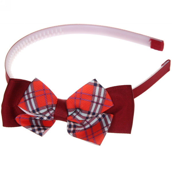 Ободок для волос детский на блистере "Rapunzel", в клеточку, микс 6 цветов, 1см