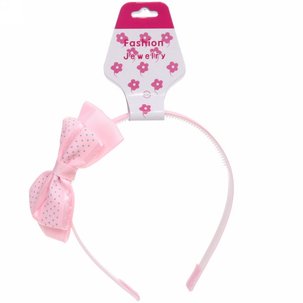 Ободок для волос детский на блистере "Rapunzel", в горошек, микс 6 цветов, 1см