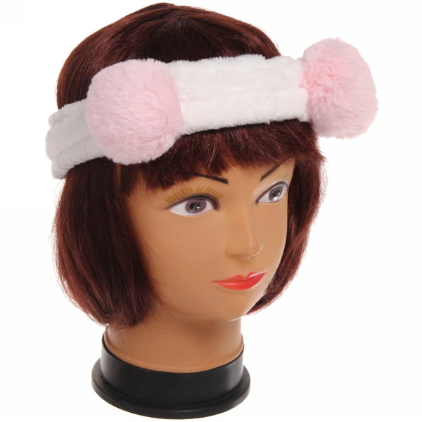 Повязка на голову "Кокетка - Шарики", цвет розовый, голубой, серый и пудровый, 20*6см (упаковка белый ZIP пакет)