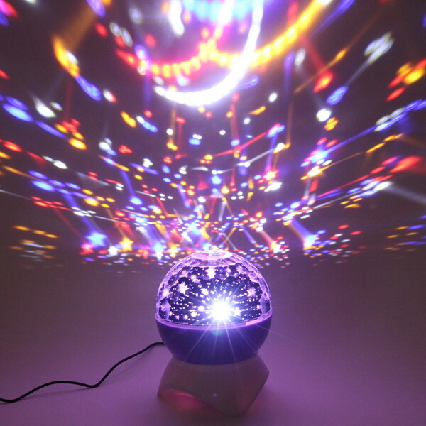 Диско-шар "Double Magic" (в комплекте 2 плафона - диско, звездное небо), Bluetooth, авторежим, USB, в ассортименте (220V)
