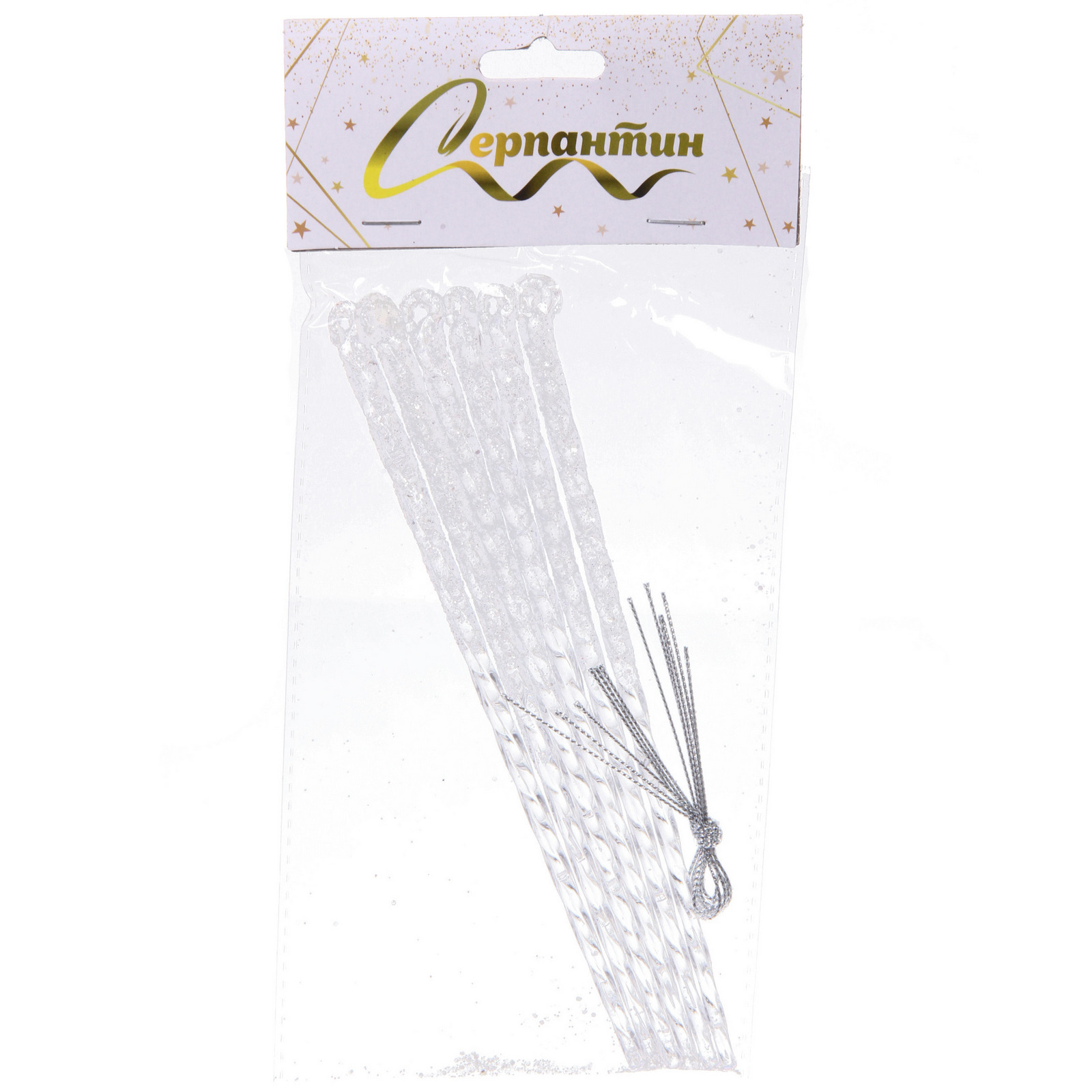 Подвеска "Снежный хрусталь" 18 см (набор 6 шт), Белый