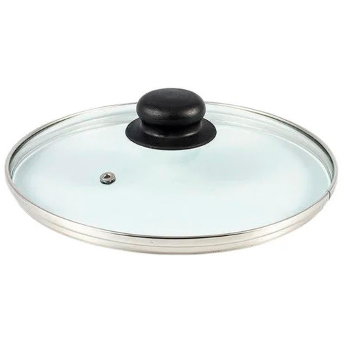 Крышка 30см с ручкой стеклянная с метал/обод низ. TIMA, Россия, 1/10