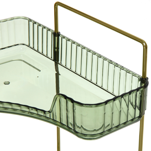 Полка для ванны угловая двойная "Фреш", зеленая 25,7х29,7х25,7см