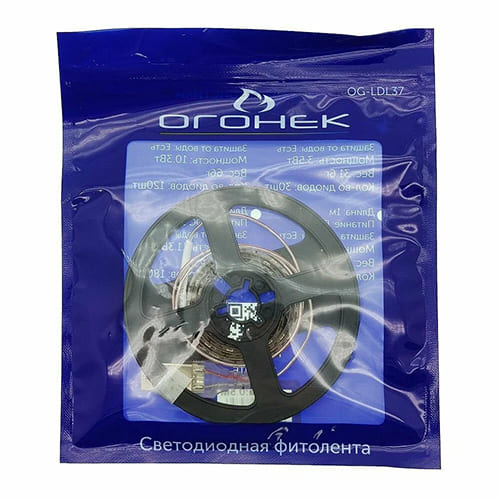 Фито-лента Огонек OG-LDL37 USB, 3 м, IP65, розовая