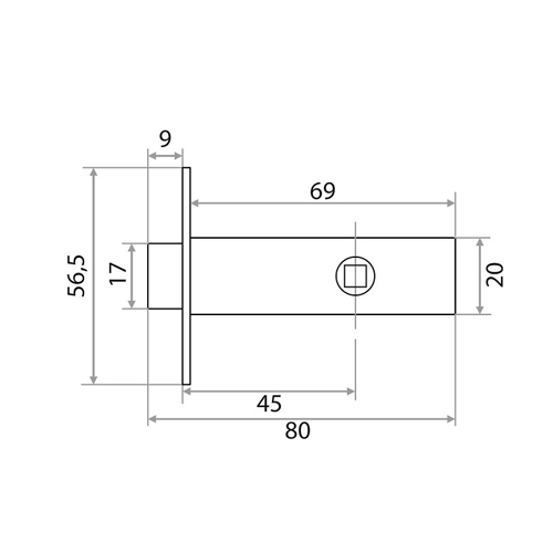 Защелка врезная Trodos 6-45 без фиксации с овальной планкой, пластик, хром