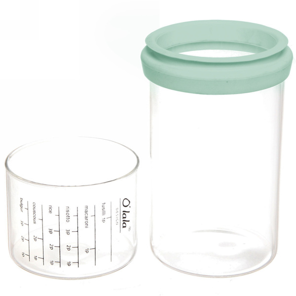 Банка для продуктов стеклянная 850мл "O'lala" с мерный стаканом