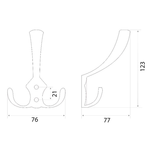 Крючок мебельный Trodos "ZY-204А" 3-рожковый, сплав ЦАМ, никель