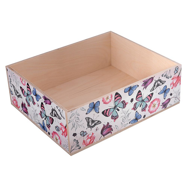 Ящик декоративный "Бабочки". Размер 30х25х10см. 4 диз.    #