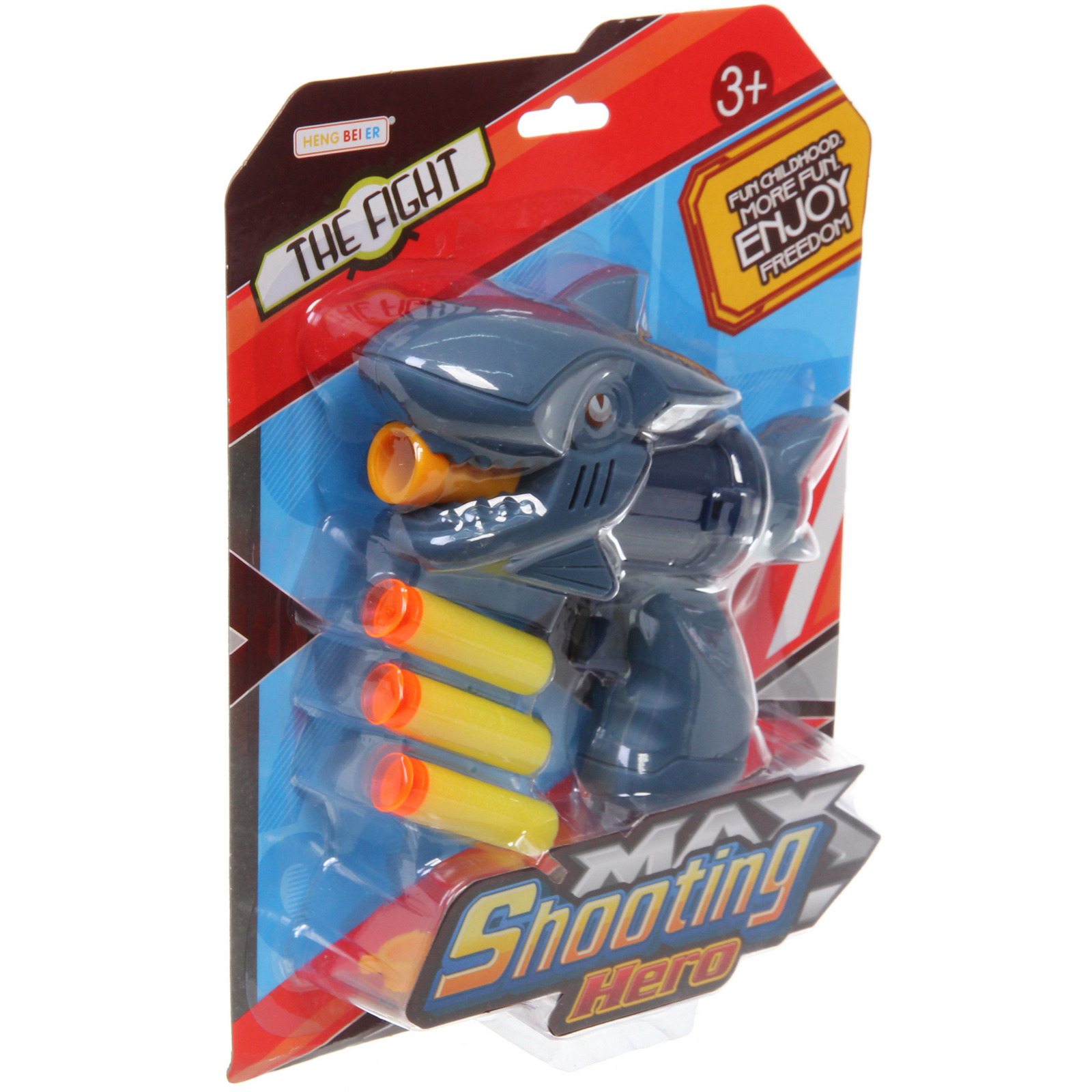 Пистолет "Акула" с мягкими пулями, 4 предмета, 16*21*4 см