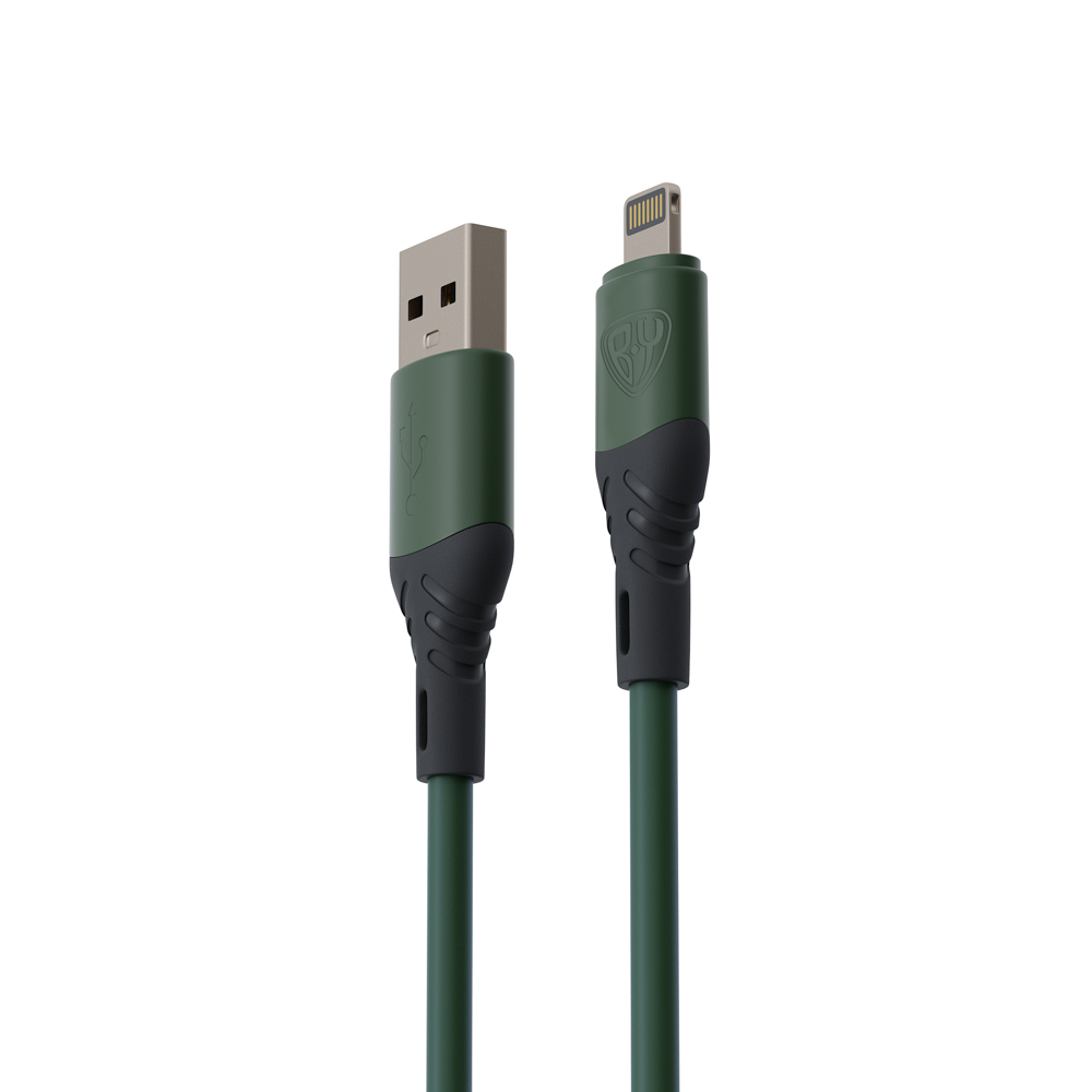 BY Кабель для зарядки Карнавал iP, 1м, 2А, зеленый