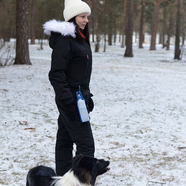 Поилка дорожная для домашних питомцев. Объем 400 мл. 3 цв. NEW