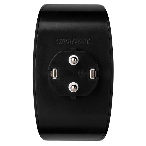 Разветвитель сетевой Тройник , 2 гнезда с заземлением 16А 250B, черный (SBE-16-A04b-2z)