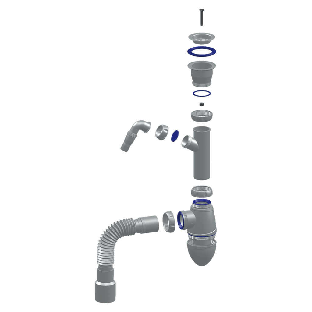 Сифон 1 1/2*40 А320VP с носиком, с гофрой 40*40*50  UNICORN
