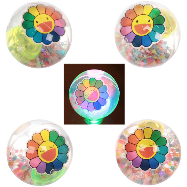 Мяч 6,5 см "Радужный цветочек" (попрыгун с водой и подсветкой) СТИКЕР НА ВЛОЖЕНИЕ