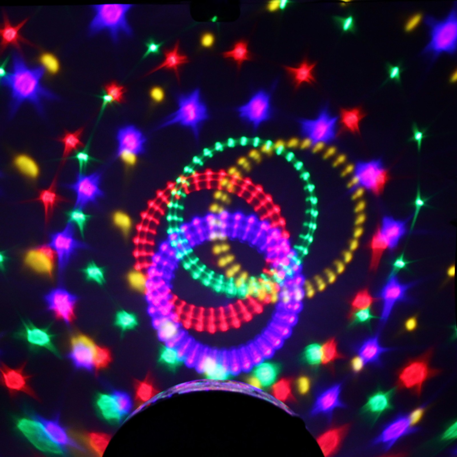 Диско-шар светодиодный  "Каледоскоп", LED (красный, зеленый, синий), USB+mp3+пульт (220V)