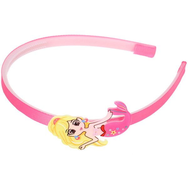 Ободок для волос детский на блистере "РОЗОВОЕ ОБЛАКО", русалочка, микс 6 цветов, 1см