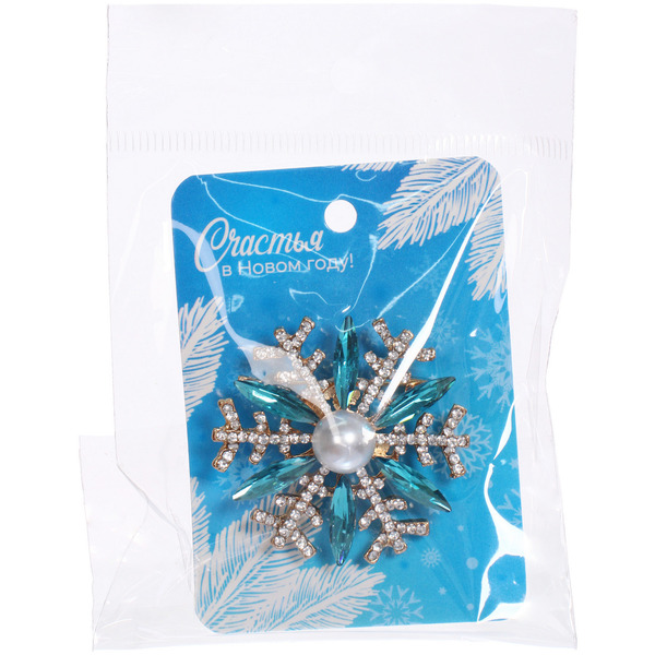 Брошь "Зимняя сказка - Волшебная снежинка" 4*1см