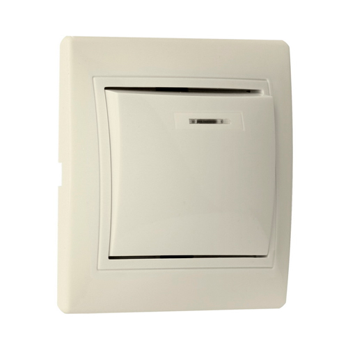 Выключатель 1-клавишный с индикатором 10А бежевый "Венера" (SBE-01i-10-SW1-1-c)