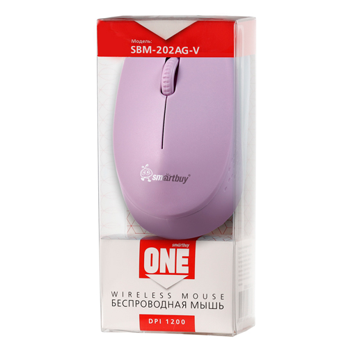 Мышь беспроводная Smartbuy ONE 202AG-V светло-фиолетовая (SBM-202AG-V) / 100
