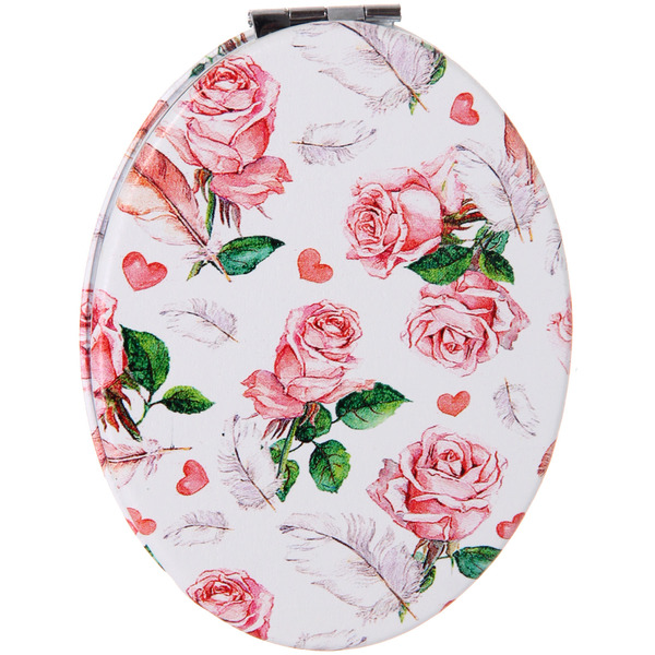 Зеркало косметическое двойное "ФРАТЕЛЛИ", розы, 6,5*8,5см (пакет с подвесом)