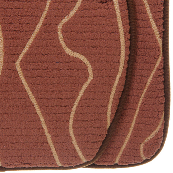 Набор для ванной и туалета 3 пр. "Flo"  ( 2 коврика 50*80+50*40, 1 чехол на крышку унитаза)коричн