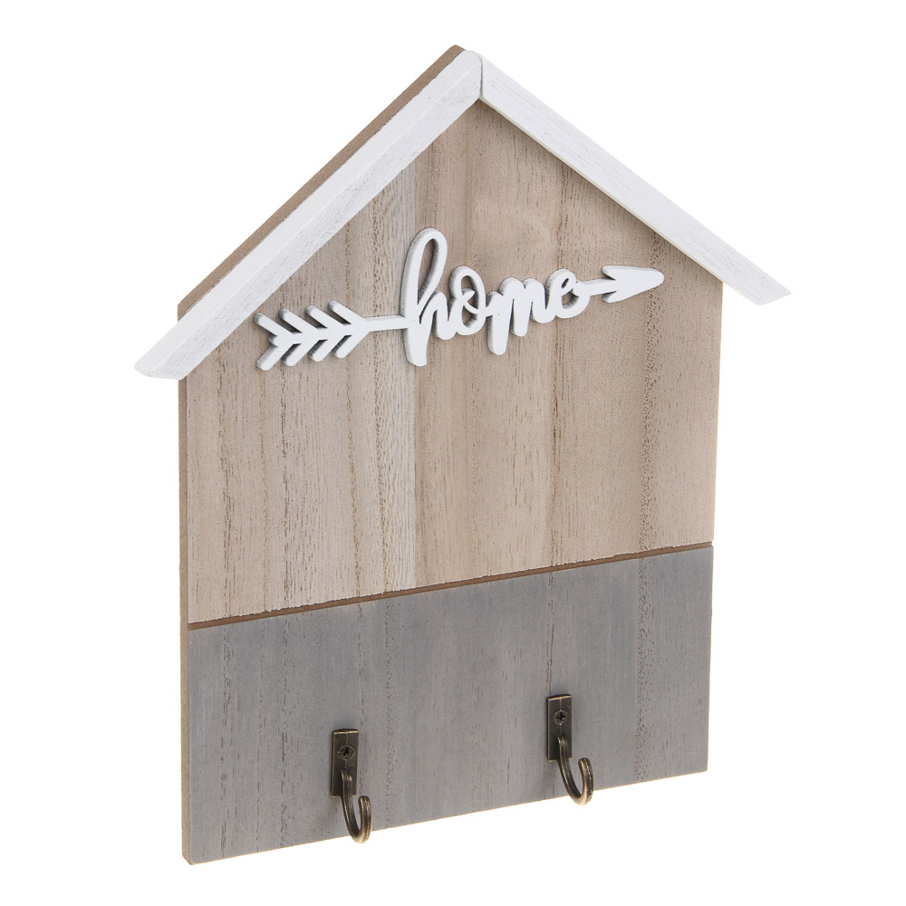 Ключница открытого типа на 2 крючка, 21,5x19,5x3 см, МДФ, 2 дизайна