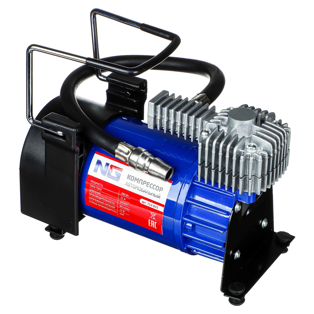 NEW GALAXY Компрессор автомобильный, крокодилы к АКБ, шланг 5 м, в сумке 12 V, 280 W, 60 л/мин, металл NEW GALAXY Компрессор автомобильный, крокодилы к АКБ, шланг 5 м, в сумке 12 V, 280 W, 60 л/мин, металл