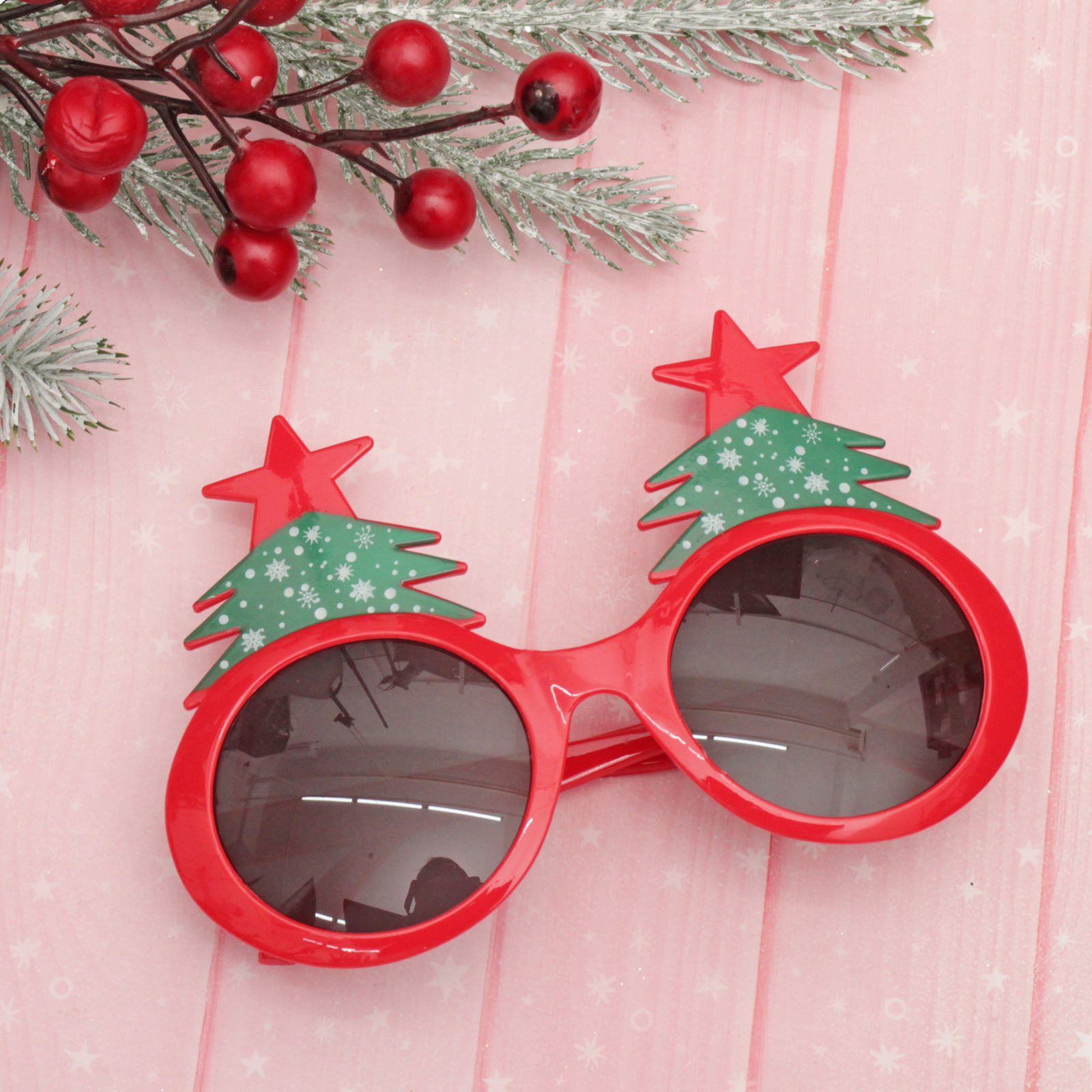 Очки карнавальные "Весёлые ёлочки" 14,5*9,8 см