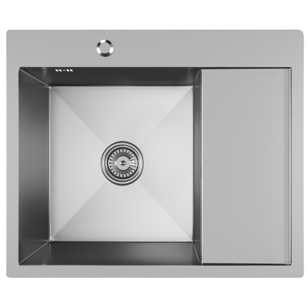 Мойка настол.монтаж 60х50 (3,0) лев. вып 3 1/2  MIXLINE PRO 20см с сифоном (сатин)