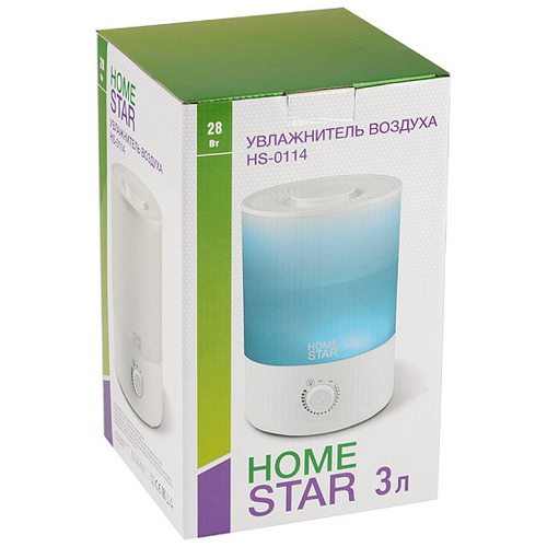 Увлажнитель воздуха HomeStar HS-0114, 3л, распыление до 180мл/час
