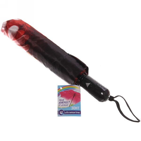 Зонт женский полуавтомат "Ultramarine - Венера", микс 6 цветов, 8 спиц, d-100см, длина в слож. виде 28см, голубые цветы