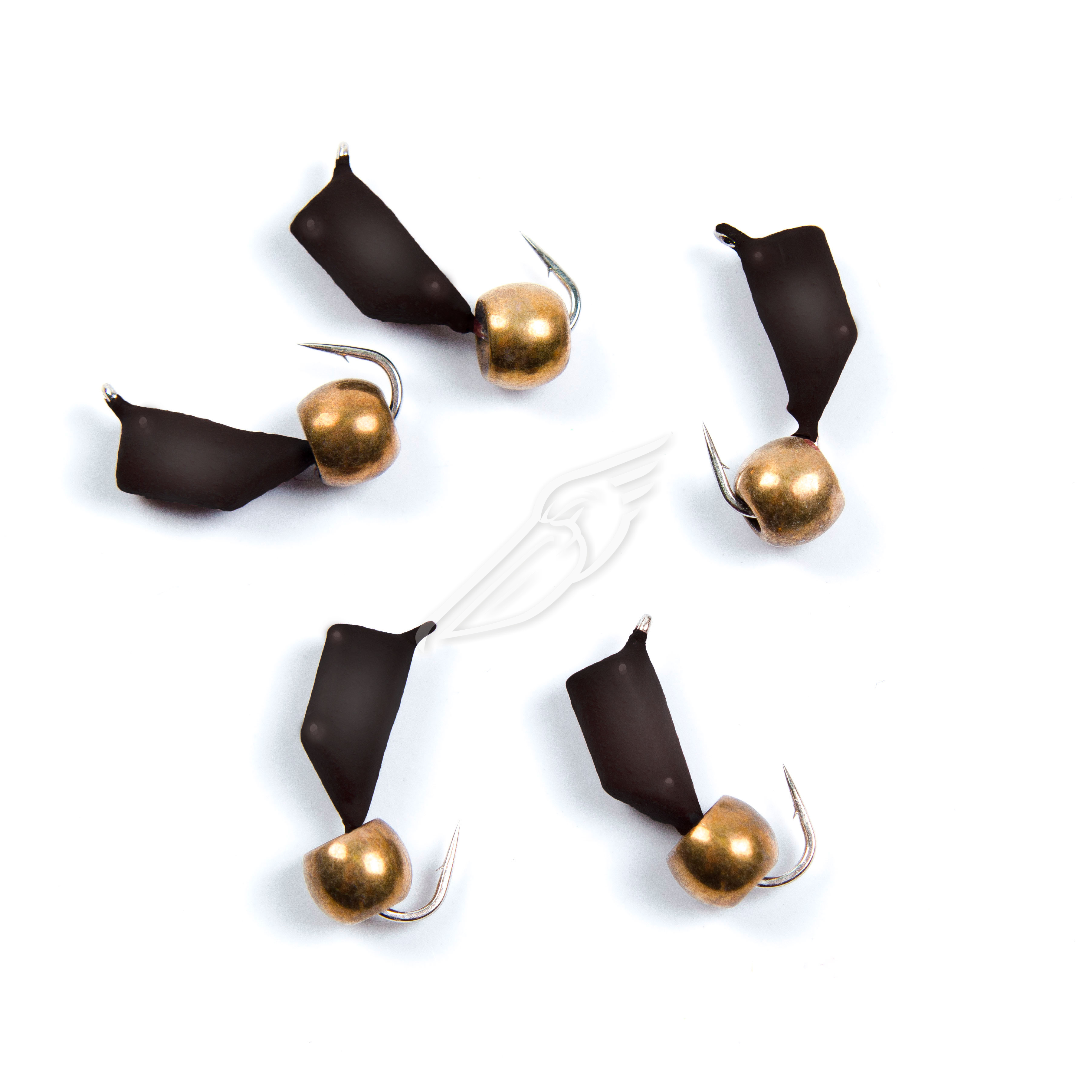 Мормышка безнасад. ЯМАН "Гвоздешарик" черный, d-4 мм, вес 1,2 г, шарик латунный (уп. 5 шт.)