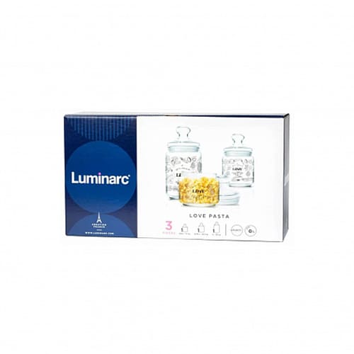 Набор банок для продуктов Luminarc Q4111 ЛАВ ПАСТА, 3 шт, 0.5 л, 0.75 л, 1 л, стекло, Q4111