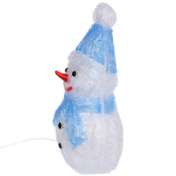 Фигура светодиодная "Снеговичок в голубом колпачке" 16*13*30 см, 20 ламп LED, авторежим, 220V, Белый
