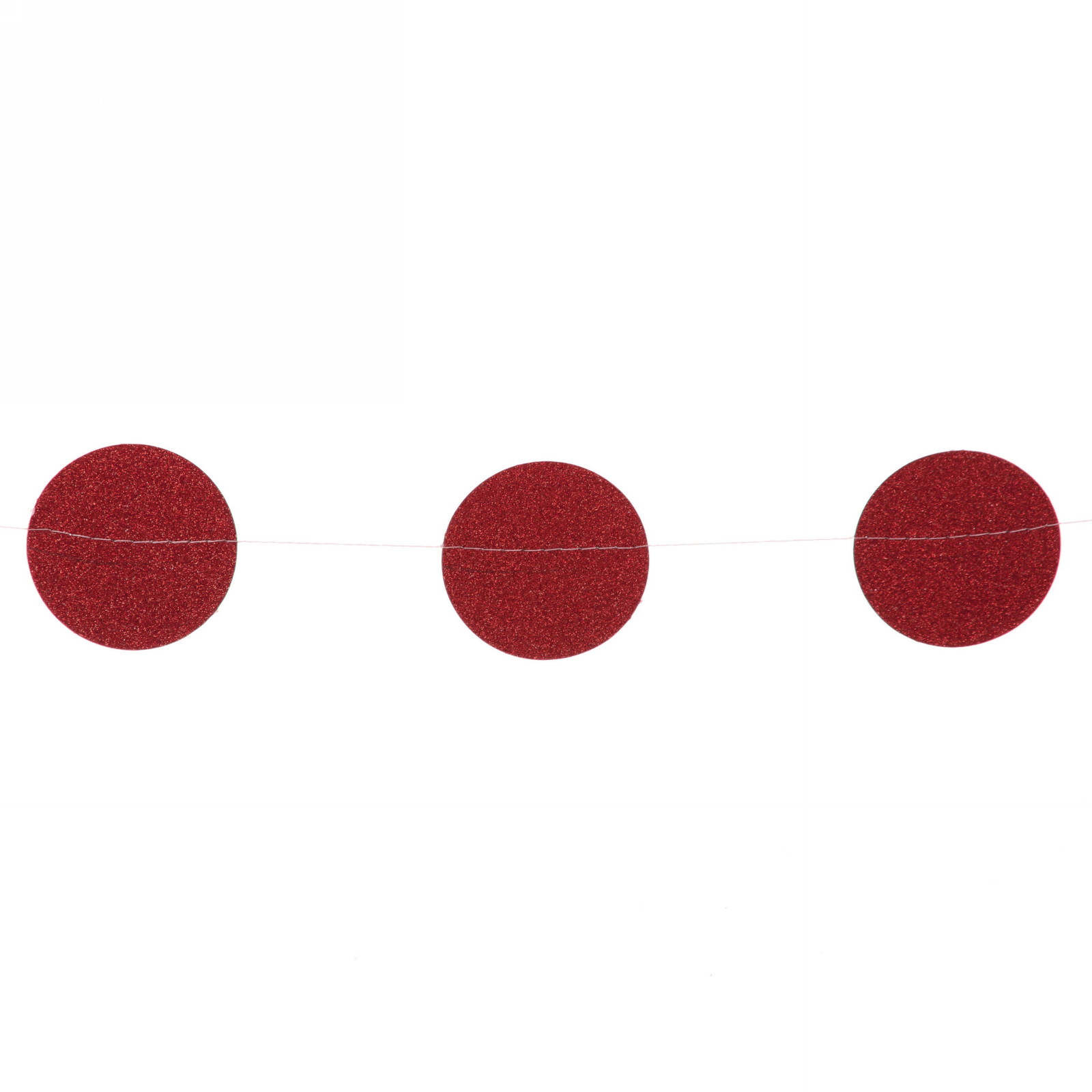 Растяжка "Вечеринка" 2,5 м 5 см Глиттер, (24 штук), красный