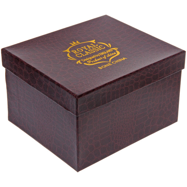 Чайная пара "Royal classic" (кружка 200мл+блюдце) Золотой узор, в подарочной коробке
