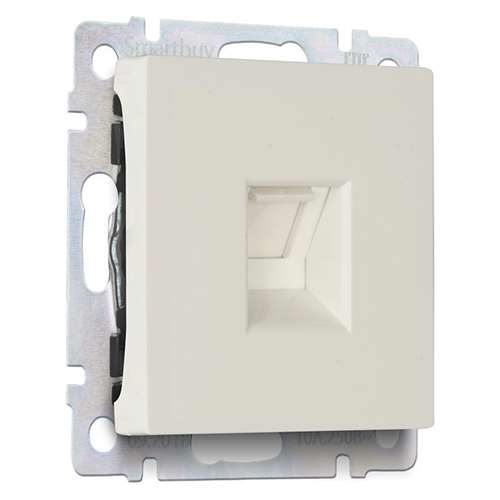 Розетка компьютерная RJ-45 бежевая "Нептун" (SBE-05i-S1-RJ)