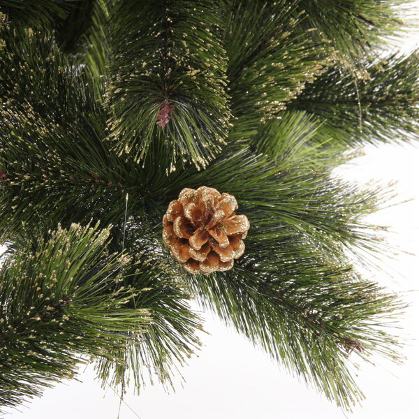 Ёлка "Зимушка" 180 см, леска, шишки, золотое напыление (267 веток) (SZ802GA-180)