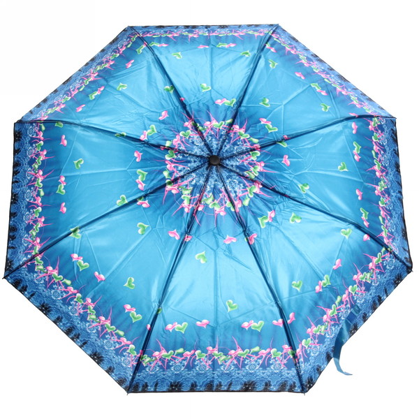 Зонт женский полуавтомат "Ultramarine - Венера", микс 6 цветов, 8 спиц, d-100см, длина в слож. виде 28см, голубые цветы