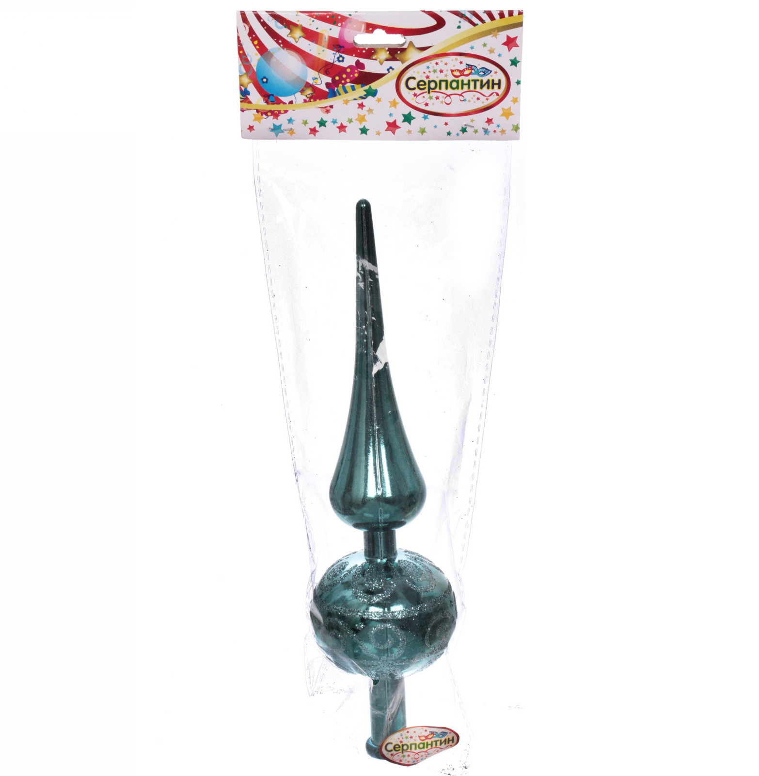 Верхушка на ёлку 23 см "Волшебный узор", Темный нефрит