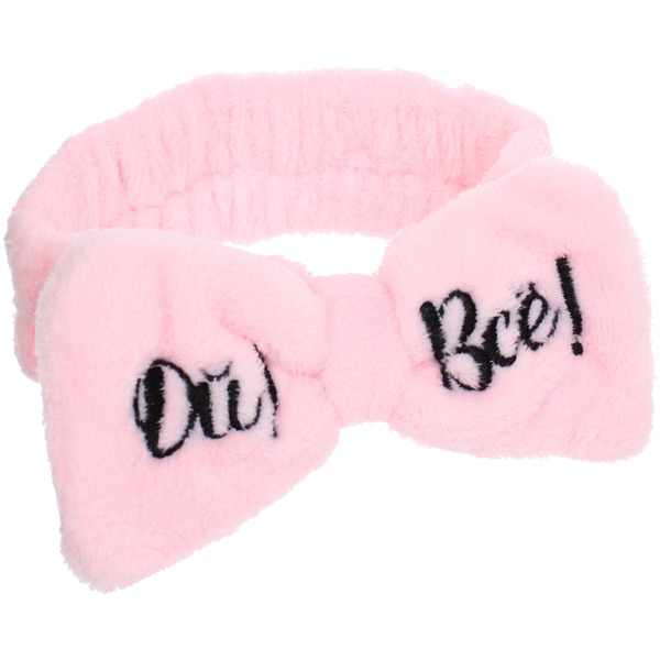 Повязка на голову "New collection Vostok - ОЙ ВСЕ!", цвет розовый, серый, голубой и сиреневый, 20*6см ( упаковка белый ZIP пакет )