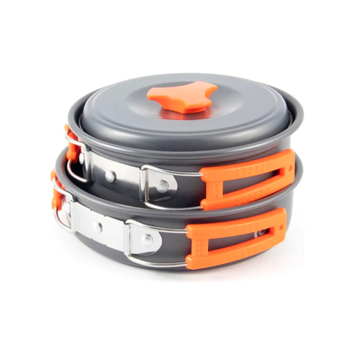 Набор кемпинговой посуды СЛЕДОПЫТ - Compact, на 2 персоны, анодированный алюминий в чехле