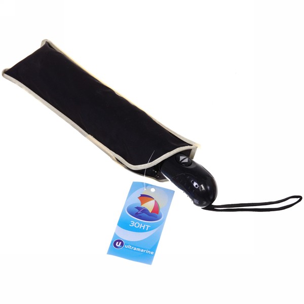 Зонт мужской автомат "Ultramarine - Эстет", цвет черный, d98, длина в слож. виде 28