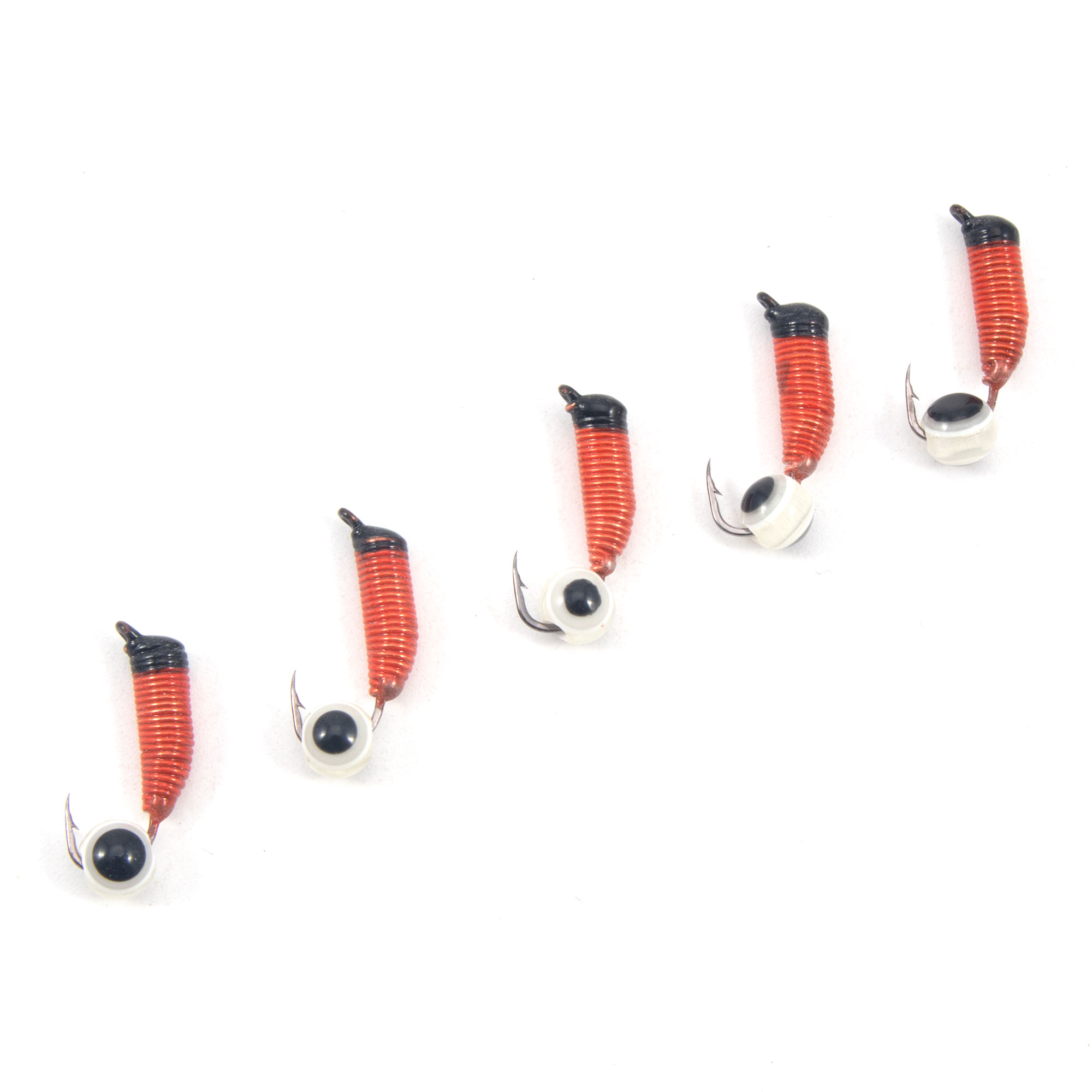 Мормышка вольф. безнасадочная "ЯМАН" Ручейник №5, d-2 мм, L-9.5 мм, вес 0,80 гр., рыбий глаз, цв. кр