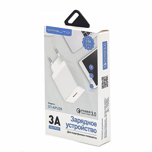 Зарядное устройство с USB Орбита OT-APU29, QC3.0, 3000 mA, белый