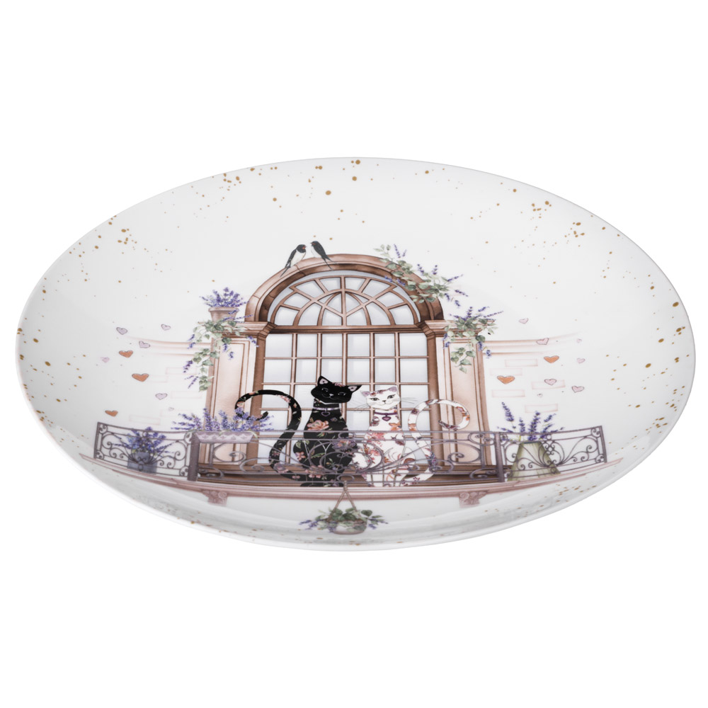 НАБОР ТАРЕЛОК ОБЕДЕННЫХ LEFARD, ЛАВАНДОВЫЕ КОТЫ, 2 ШТ. 25, 5*2, 5 СМ, КОР=12НАБ.